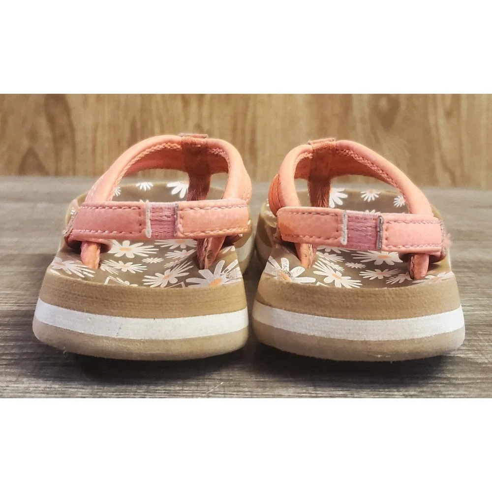 Reef Little‎ Ahi Thong Flip Flops Toddler Size 8 Floral Peach